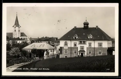 AK Hellmonsödt /O. Oe., Kloster mit Kirche