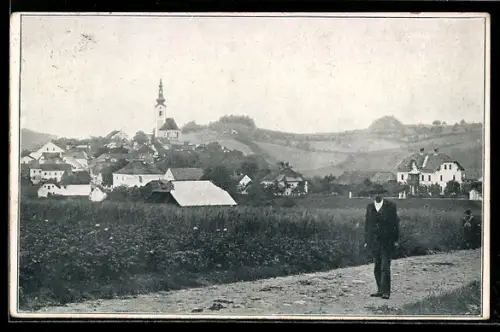 AK Gramastetten /O.-Ö., Teilansicht mit Kirche