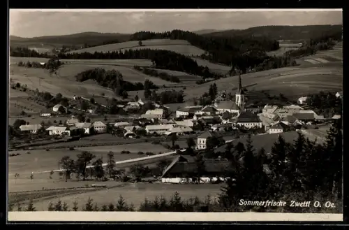 AK Zwettl /O.-Oe., Teilansicht mit Kirche