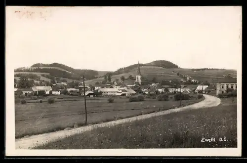 AK Zwettl /O.-Ö., Teilansicht mit Kirche