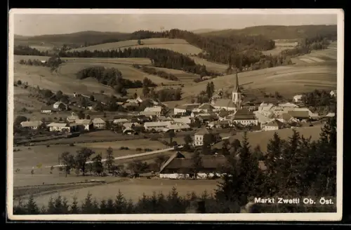 AK Zwettl /Ob.-Öst., Teilansicht mit Kirche