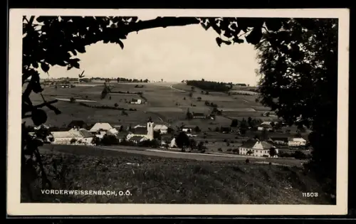 AK Vorderweissenbach /O.-Ö., Teilansicht mit Kirche