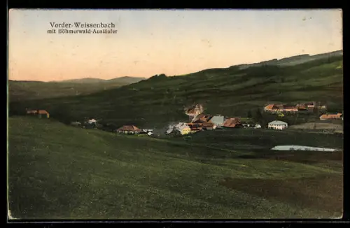 AK Vorderweissenbach, Teilansicht mit Böhmerwald-Ausläufer