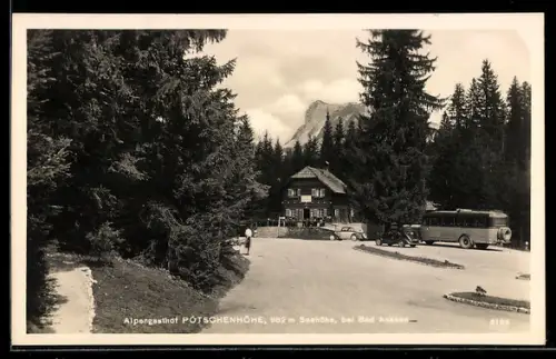 AK Altaussee, Pötschenhöhe, Automobile vor dem Gasthof Pötschenhöhe