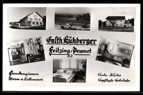 AK Pramet /O.-Oe., Feitzing, Gasthaus Kühberger, Fremdenzimmer, Küche