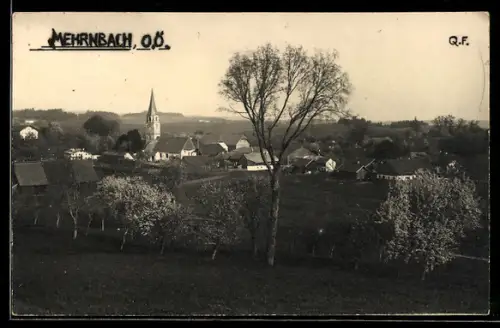 AK Mehrnbach /O.Ö., Panorama mit Kirche