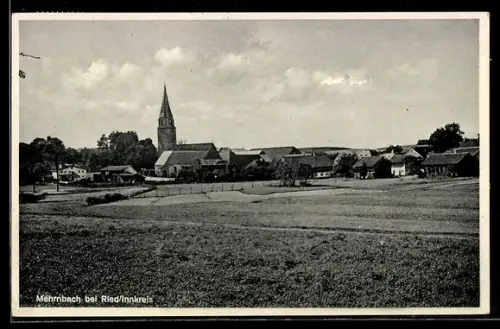 AK Mehrnbach bei Ried /Innkreis, Panorama mit Kirche