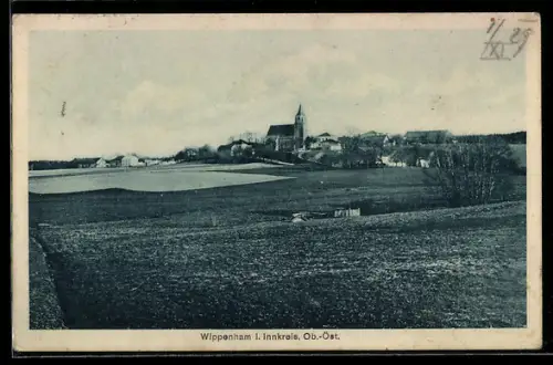 AK Wippenham i. Innkreis, Panorama mit Kirche