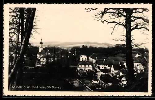AK St. Martin im Innkreis, Panorama mit Kirche
