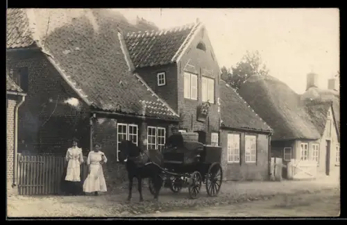 Foto-AK Koldenbüttel, Bäckerei von R. Pauls mit Pferdekutsche