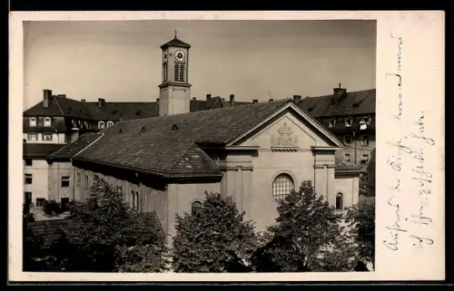 Foto-AK München-Neuhausen, Ansicht der St. Clemens-Kirche in der Renatastrasse