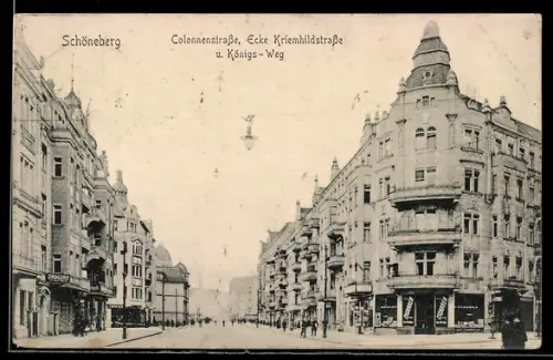 AK Schöneberg, Colonnenstrasse Ecke Kriemhildstrasse und Königs-Weg