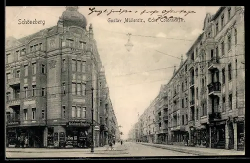 AK Schöneberg, Gustav Müllerstrasse Ecke Colonnenstrasse mit Kolonnen-Drogerie
