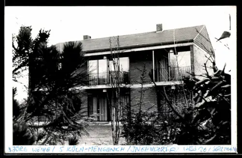 Foto-AK Köln-Mengenich, Haus im Ingendorfer Weg 26 im Jahr 1956