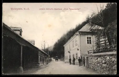 AK Gutenstein /N.-Ö., Johann Schruf`s Gasthaus Zum Felsenkeller