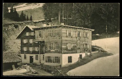 AK Riezlern b. Oberstdorf, Pension und Café P. Geiger am Waldrand