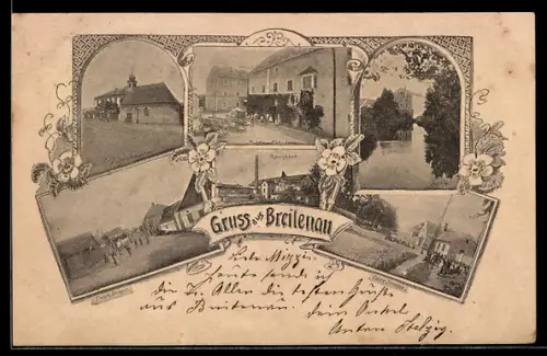 AK Breitenau /N.-Oe., Obere Strasse, Papierfabrik, Wohnhaus und Obere Strasse