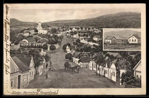 AK Klostermarienberg /Burgenland, Bahnhof und Totalansicht
