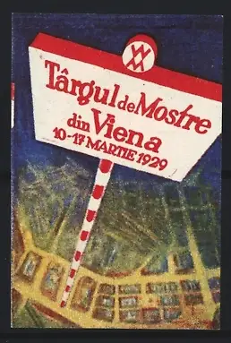 Reklamemarke Wien, Târgul de Mostre 1929, Schild