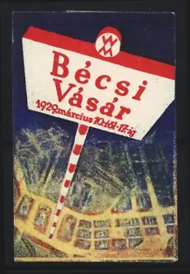 Reklamemarke Wien, Bécsi Vásár 1929, Wegweiser