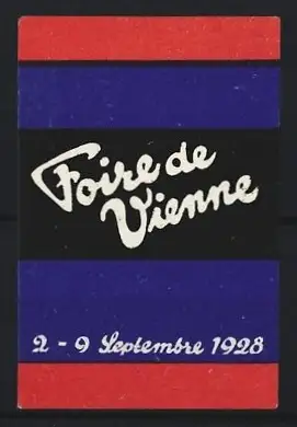 Reklamemarke Wien, Foire de Vienne 1928, Schriftzug