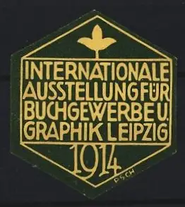 Reklamemarke Leipzig, Internationale Ausstellung für Buchgewerbe u. Graphik 1914, Blatt