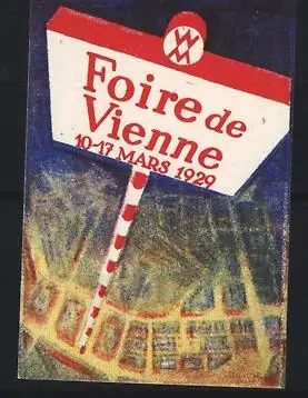 Reklamemarke Wien, Foire de Vienne 1929, Messe-Schild