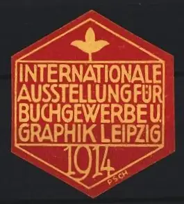 Reklamemarke Leipzig, Internationale Ausstellung für Buchgewerbe u. Graphik 1914, Blatt