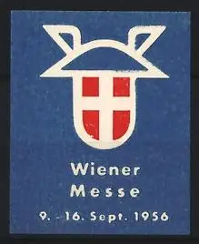 Reklamemarke Wien, Wiener Messe 1956, Wappen mit Hut