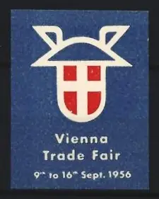 Reklamemarke Wien, Vienna Trade Fair 1956, Wappen mit Helm
