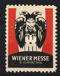 Reklamemarke Wien, Wiener Messe 1936, Adler und Logo