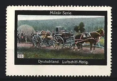 Reklamemarke Deutschland, Militär-Serie, Luftschiff-Abteilung mit Pferdewagen
