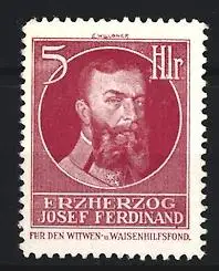 Reklamemarke Erzherzog Josef Ferdinand, Porträt für den Witwen- und Waisenhilfsfond