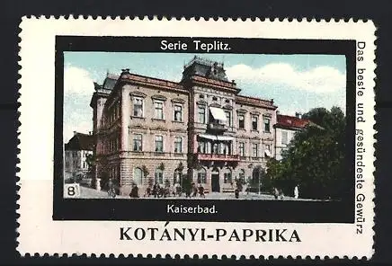 Reklamemarke Teplitz, Kotányi-Paprika, Kaiserbad