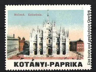 Reklamemarke Mailand, Kotányi-Paprika, Kathedrale