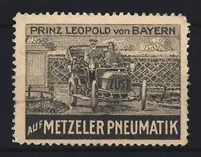 Reklamemarke Bayern, Prinz Leopold von Bayern auf Metzeler Pneumatik, Automobil