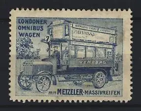 Reklamemarke London, Londoner Omnibuswagen, Metzeler-Massivreifen
