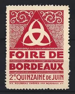 Reklamemarke Bordeaux, Foire de Bordeaux, Dreieckiges Symbol