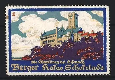 Reklamemarke Eisenach, Berger Kakao Schokolade, Wartburg