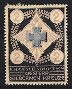 Reklamemarke Österreich, K.K. Gesellschaft vom Oesterr. Silbernen Kreuze, Kreuzsymbol