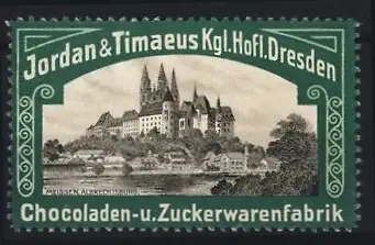 Reklamemarke Dresden, Schokoladenfabrik Jordan & Timaeus, Schlossansicht