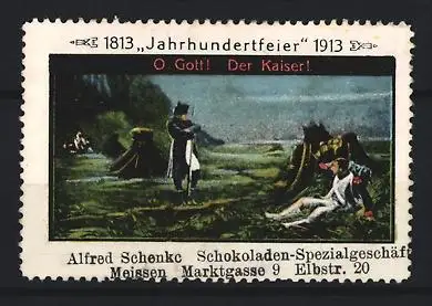 Reklamemarke Jahrhundertfeier 1913, Napoleon mit Soldat