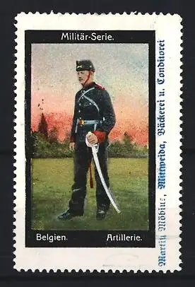 Reklamemarke Belgien, Militär-Serie, Artillerie-Soldat