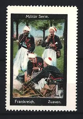 Reklamemarke Frankreich, Militär Serie, Zuaven-Soldaten