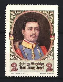 Reklamemarke Erzherzog Karl Franz Josef in Uniform