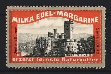 Reklamemarke Milka Edel-Margarine, Burg Stolzenfels