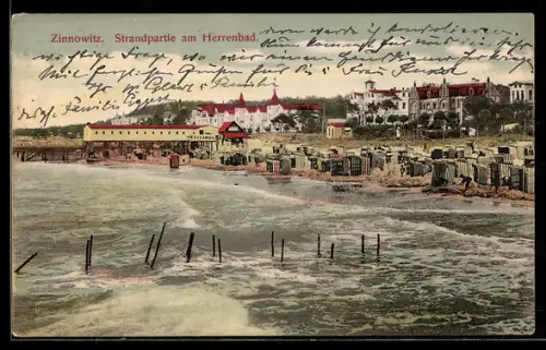 AK Zinnowitz, Strandpartie am Herrenbad