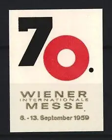 Reklamemarke Wien, Wiener Internationale Messe 1959, Zahl 70