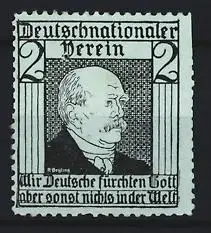 Reklamemarke Deutschnationaler Verein, Wir Deutsche fürchten Gott..., Porträt Bismarck