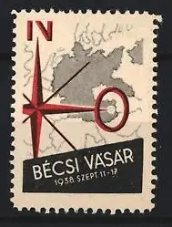 Reklamemarke Wien, Bécsi Vásár 1938, Kompassrose